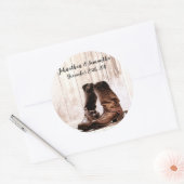 6 - 3" Favor Stickers laarzen Country Rustic Weste (Envelop)