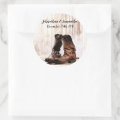 6 - 3" Favor Stickers laarzen Country Rustic Weste (Tas)