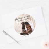 6 - 3" Favor Stickers laarzen Country Rustic Weste (Envelop)