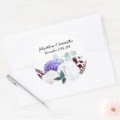 6 - 3" Favor Stickers Lavendel Hibiscus op wit (Envelop)