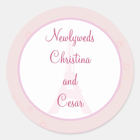 6 - 3" Favor Stickers Liefhebbers in Parijs (Voorkant)