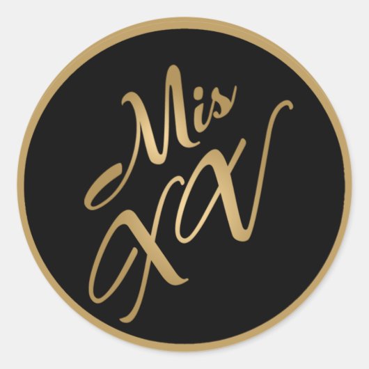 6 - 3" Favor Stickers Mis XV Goud Zwart (Voorkant)