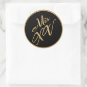 6 - 3" Favor Stickers Mis XV Goud Zwart (Tas)