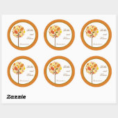 6 - 3" Favor Stickers Modern Autumn Tree Herfst (Vel)