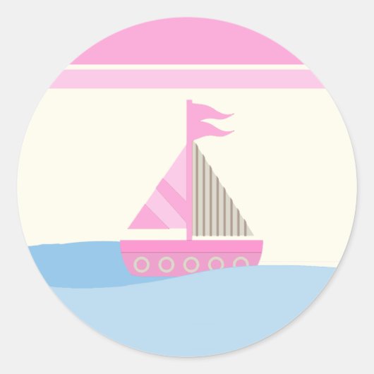 6 - 3" Favor Stickers Naut Sail Boat Whale (Voorkant)