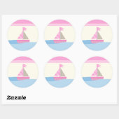 6 - 3" Favor Stickers Naut Sail Boat Whale (Vel)