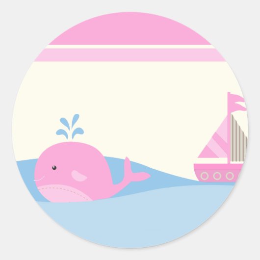 6 - 3" Favor Stickers Naut Sail Boat Whale (Voorkant)