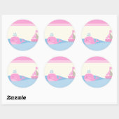 6 - 3" Favor Stickers Naut Sail Boat Whale (Vel)