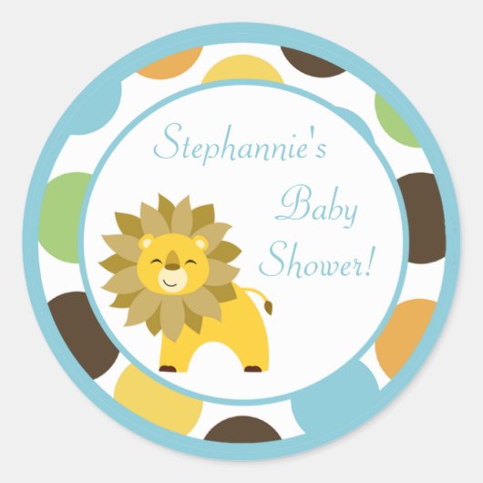 6 - 3" Favor Stickers Oerwoud King Lion Safari (Voorkant)