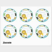 6 - 3" Favor Stickers Oerwoud King Lion Safari (Vel)