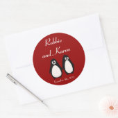 6 - 3" Favor Stickers Penguin Love Couple Mate voo (Envelop)