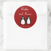 6 - 3" Favor Stickers Penguin Love Couple Mate voo (Tas)