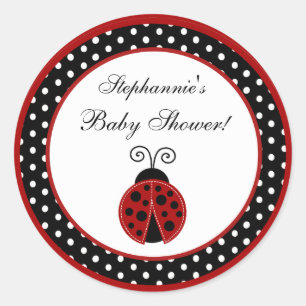 6 - 3" Favor Stickers Red Ladybug