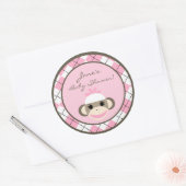 6 - 3" Favor Stickers Roze Argyle sokaap (Envelop)