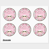 6 - 3" Favor Stickers Roze Argyle sokaap (Vel)