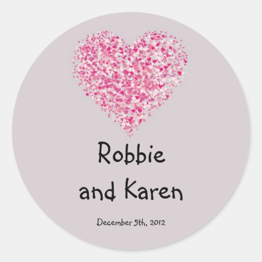 6 - 3" Favor Stickers Roze bloemblaadjes Bloem Ro (Voorkant)