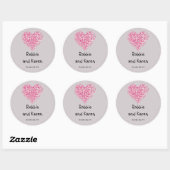 6 - 3" Favor Stickers Roze bloemblaadjes Bloem Ro (Vel)