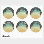 6 - 3" Favor Stickers Strand Sunset Pal Bomen Lich (Vel)
