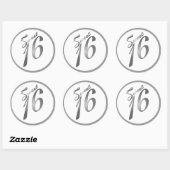 6 - 3" Favor Stickers Sweet 16 White Silver Party (Vel)