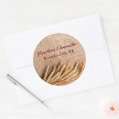 6 - 3" Favor Stickers Tarwe op Burlap Sack Counter (Envelop)