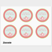 6 - 3" Favor Stickers Tea Party Roze Pastel (Vel)