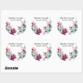 6 - 3" Favor Stickers Tropische bloemen op wit (Vel)