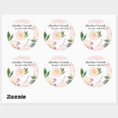 6 - 3" Favor Stickers Witte Bloemen op Whi (Vel)