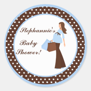 6 - 3" Favoriet Stickers Blue Mod Mom Polka Dots