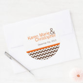 6 - 3" Favoriet Stickers Bruin Sinaasappel Chevron (Envelop)