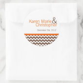 6 - 3" Favoriet Stickers Bruin Sinaasappel Chevron (Tas)