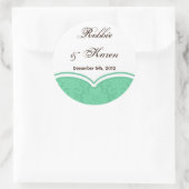 6 - 3" Favoriet Stickers Mint Groen Wit Damask Kan (Tas)