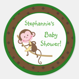 6 - 3" Favoriet Stickers Monkey Swing Oerwoud Safa