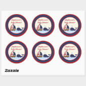 6- 3" Favoriete Stickers Ahoy Nautische Walvisboot (Vel)