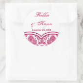 6 - 3" Favoriete Stickers Fusia White Damask Lace  (Tas)