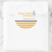 6 - 3" Favoriete Stickers Geel Grijs Gra Chevron N (Tas)