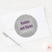 6 - 3" Favoriete Stickers Modern Grijs Damask Lace (Envelop)