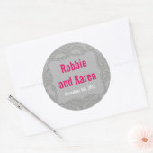 6 - 3" Favoriete Stickers Modern Grijs Damask Lace (Envelop)