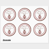 6 - 3" Favoriete Stickers Roze lieveheersbeestje (Vel)