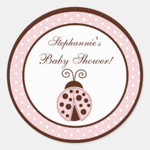 6 - 3" Favoriete Stickers Roze lieveheersbeestje