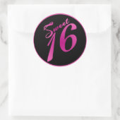 6 - 3" Favoriete Stickers Sweet 16 Pink Black Part (Tas)