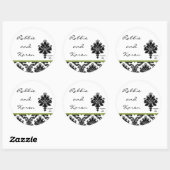 6 - 3" Favoriete Stickers Zwart Groen Damask Kant (Vel)