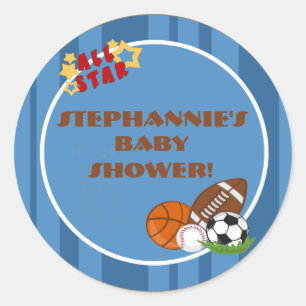 6 - 3"gunst Stickers All-Star blauw