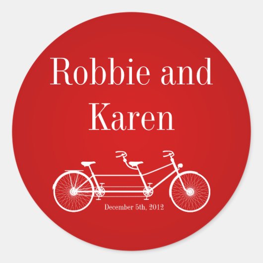 6 - 3" gunst Stickers grillige rode dubbelfiets (Voorkant)