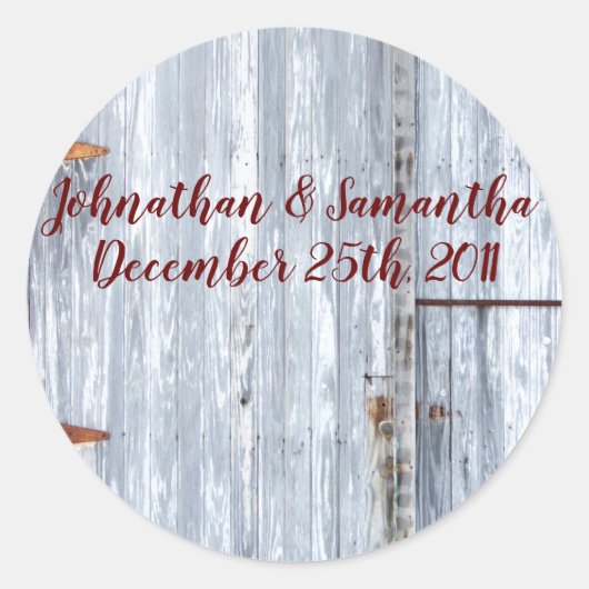 6 - 3"gunst Stickers Witte Wash Houten Schuurdeur (Voorkant)