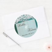 6 - 3-inch Favor Stickers Distrised Blauwgroen Woo (Envelop)