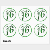 6 - 3-inch Favor Stickers Sweet 16 Green Party (Vel)