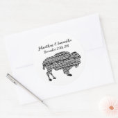 6 - 3" Stickers Boho Buffalo Tribal Pattern (Envelop)
