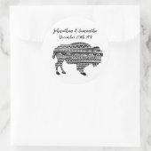 6 - 3" Stickers Boho Buffalo Tribal Pattern (Tas)