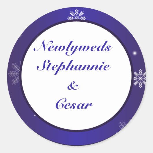 6 - 3"Stickers Wit Sneeuwvlokken Ronde Sticker (Voorkant)