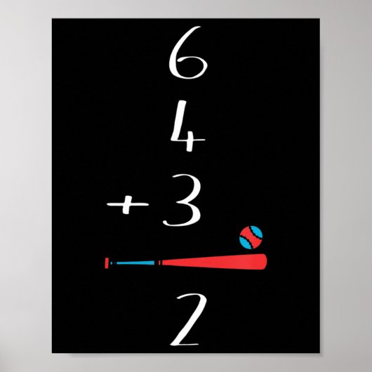 6 4 3 2 Baseball met dubbele Play Poster (Voorkant)